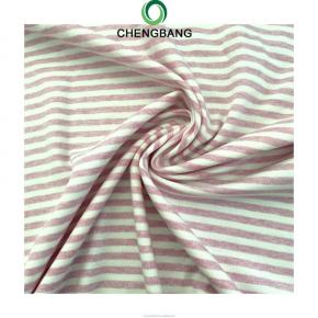 Chengbang Fabric Factory 100 Cotton Yarn Dyed Stripe Baby Shirt Interlock Fabric