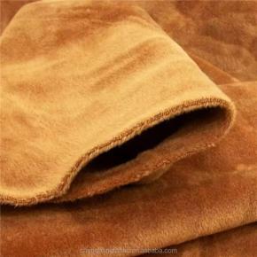 440gsm Heavy weight 95 polyester 5 spandex two side brushed super soft thick velvet fleece fabric